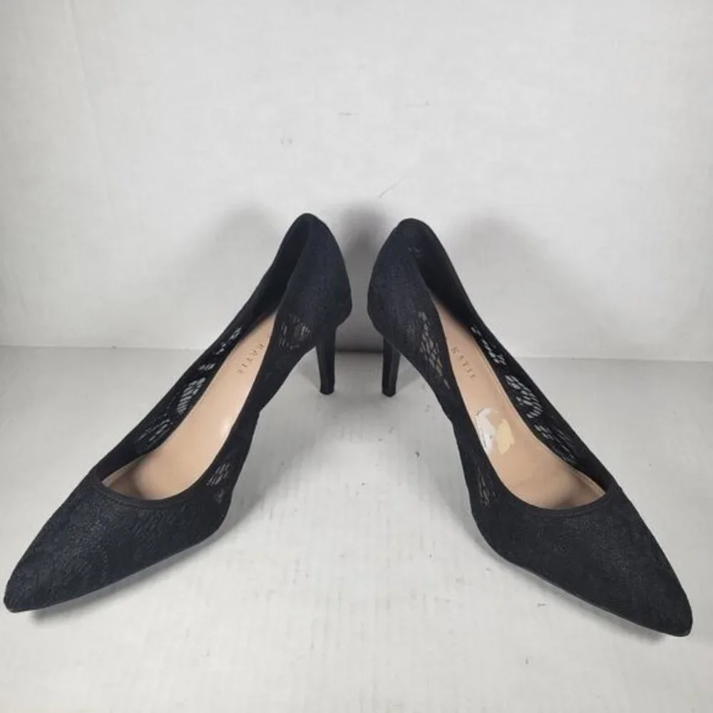 Kelly & Katie Black Open Mesh Lace Misha 3" Heel Shoes Size 9 1/2M - Picture 7 of 9